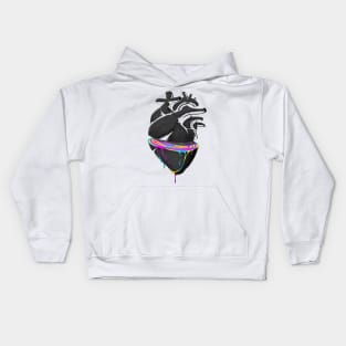 a colored heart in the middle Kids Hoodie